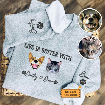 Custom Embroidered Varsity Life Is Better With Sweatshirt