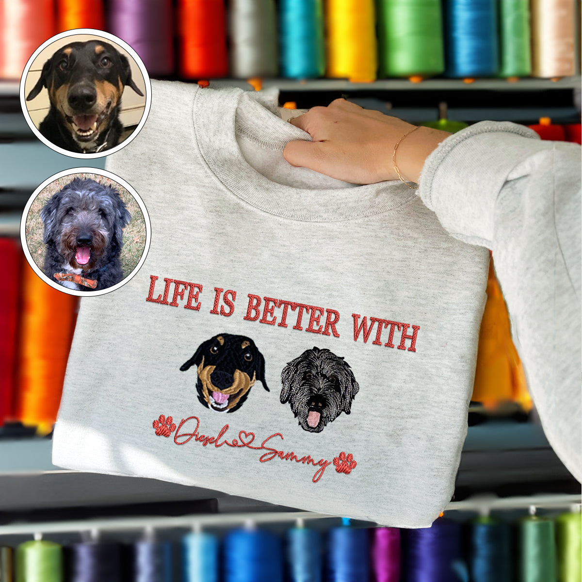 Custom Embroidered Varsity Life Is Better With Sweatshirt