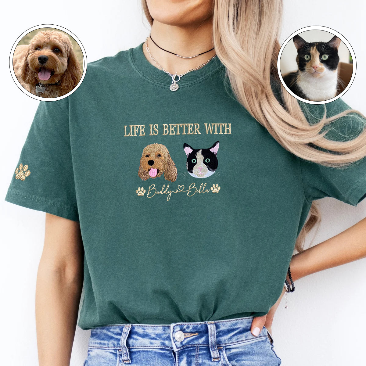 Custom Embroidered Varsity Life Is Better With T-Shirt