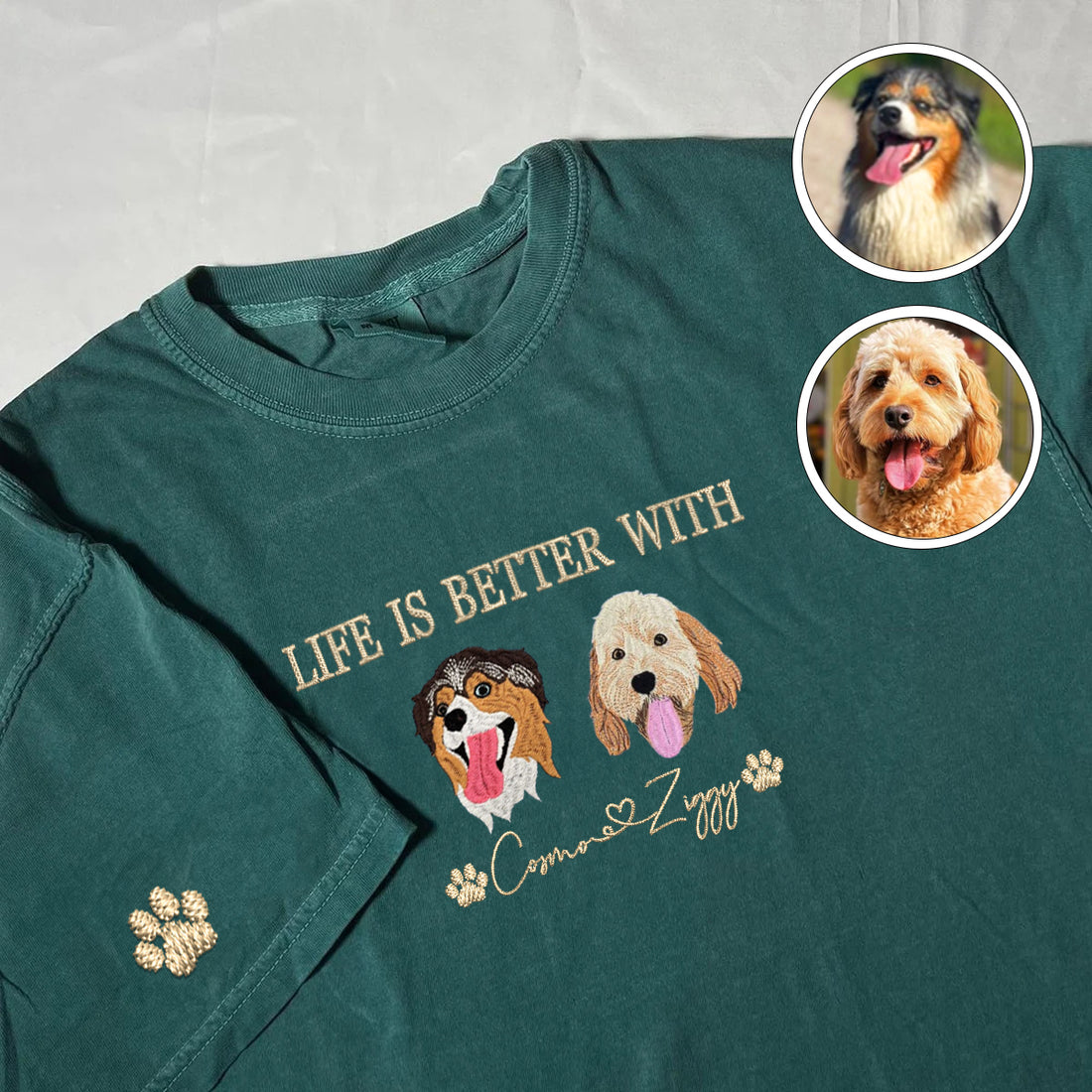 Custom Embroidered Varsity Life Is Better With T-Shirt