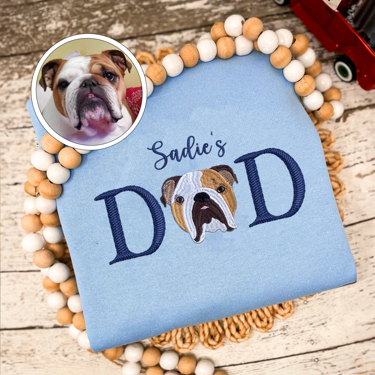 Custom Embroidered Pet Dad with Pet name Hoodie