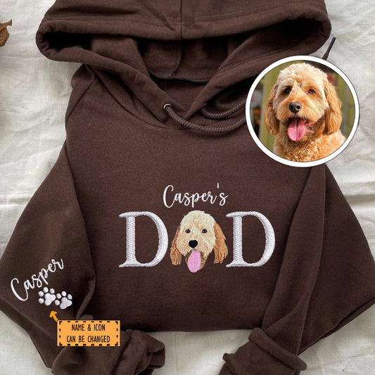 Custom Embroidered Pet Dad with Pet name Hoodie