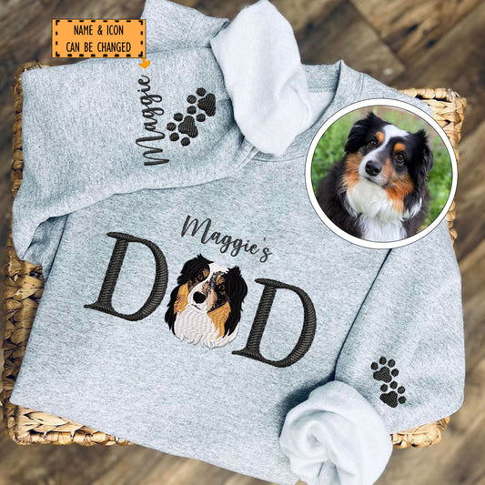 Custom Embroidered Pet Dad with Pet name Sweatshirt