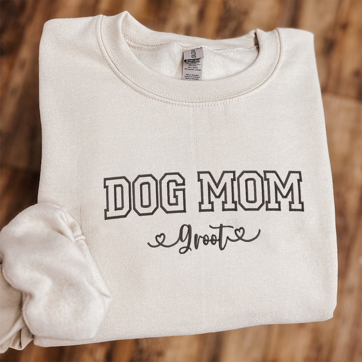 Custom Embroidered Dog Mom with Names Sweatshirt