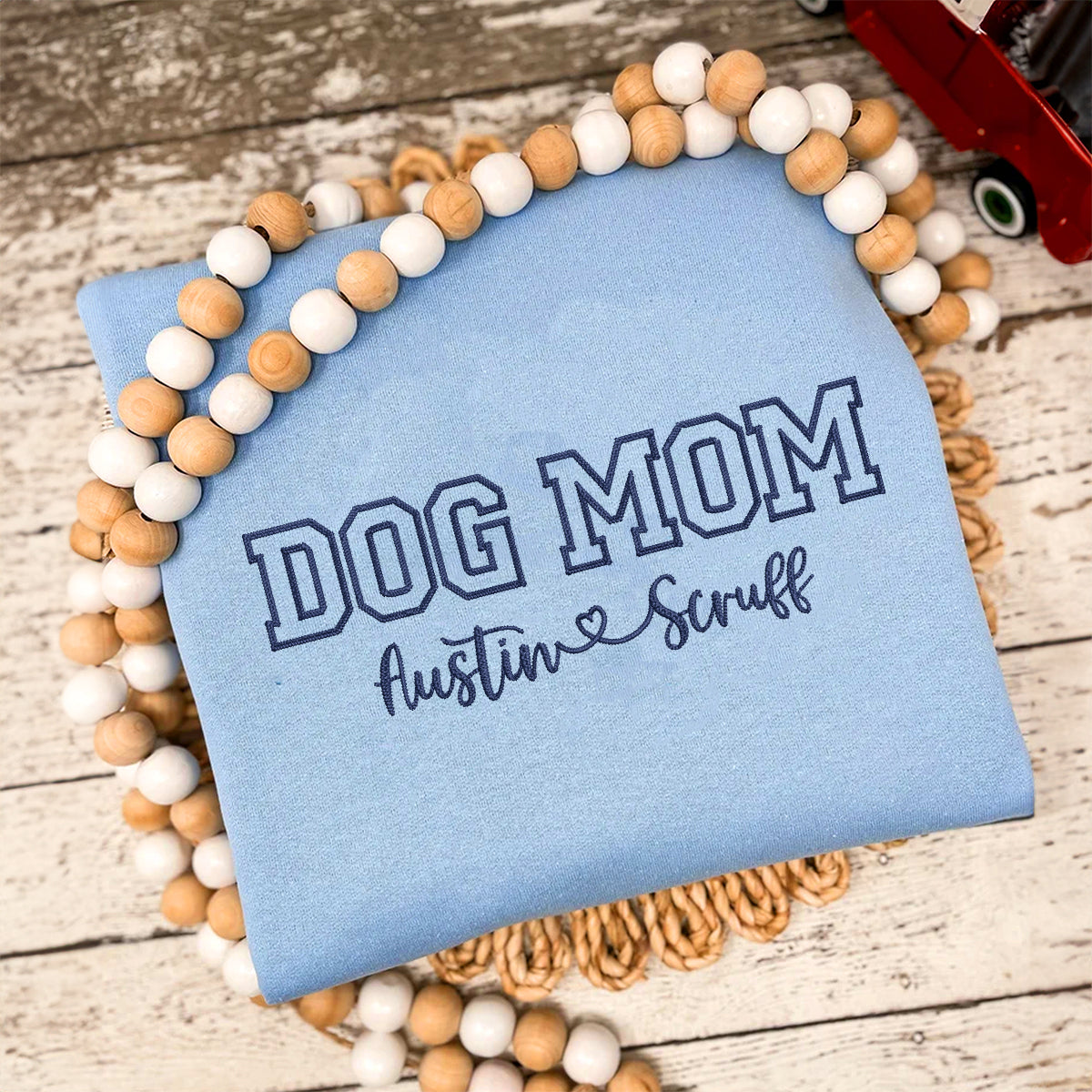 Custom Embroidered Dog Mom with Names Sweatshirt