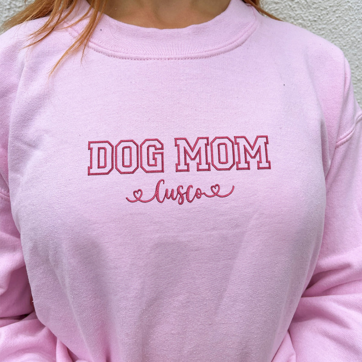 Custom Embroidered Dog Mom with Names Sweatshirt