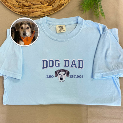 Custom Embroidered Varsity Dog Dad T-Shirt