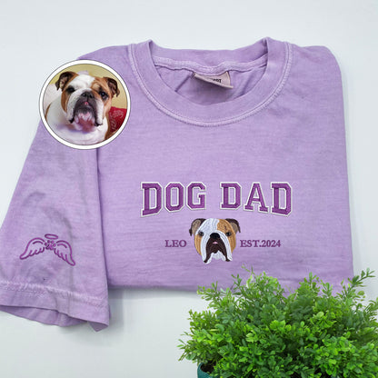 Custom Embroidered Varsity Dog Dad T-Shirt