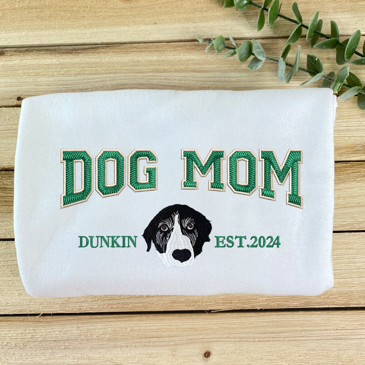 Custom Embroidered Varsity Dog Mom Hoodie