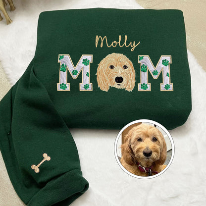 Custom Embroidered Dog Mom With Name Hoodie