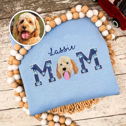 Custom Embroidered Dog Mom With Name Hoodie