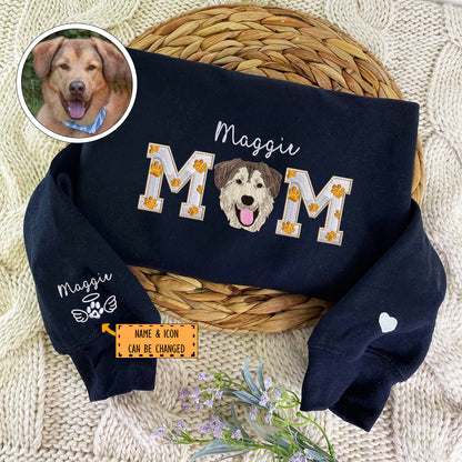 Custom Embroidered Dog Mom with name Sweatshirt