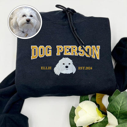 Custom Embroidered Varsity Dog Person Hoodie