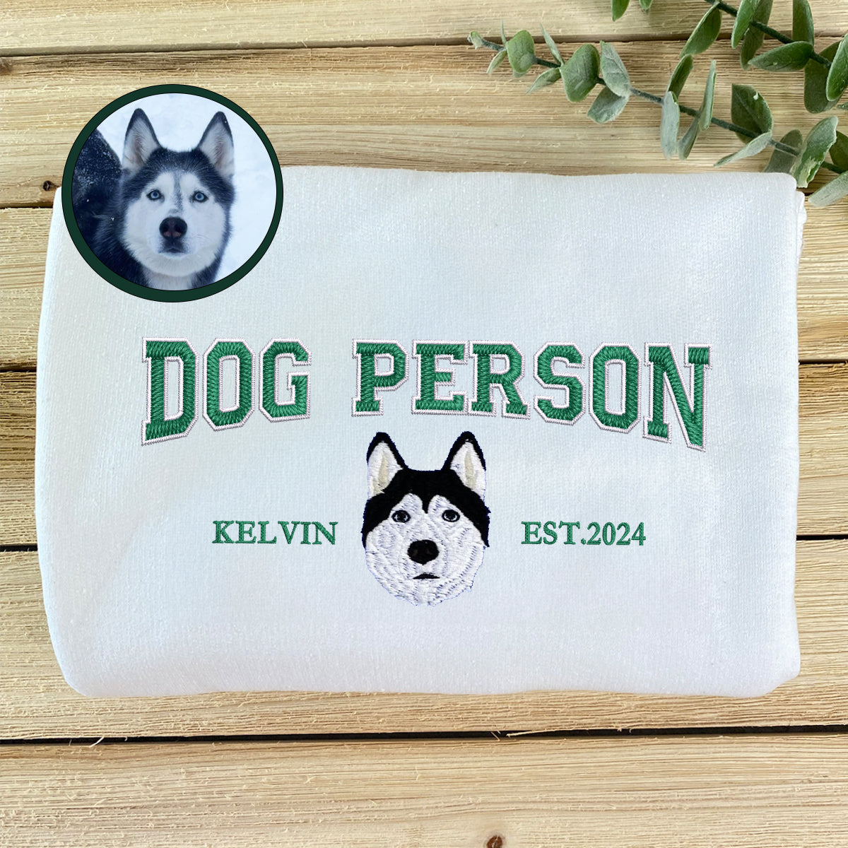 Custom Embroidered Varsity Dog Person Hoodie