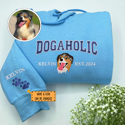 Custom Embroidered Varsity Dogaholic Hoodie