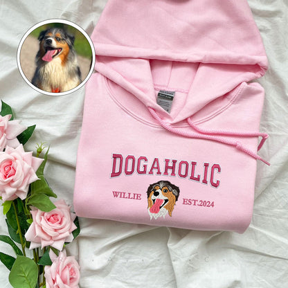 Custom Embroidered Varsity Dogaholic Hoodie