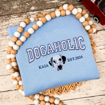 Custom Embroidered Varsity Dogaholic Hoodie