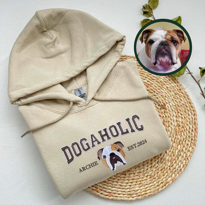 Custom Embroidered Varsity Dogaholic Hoodie