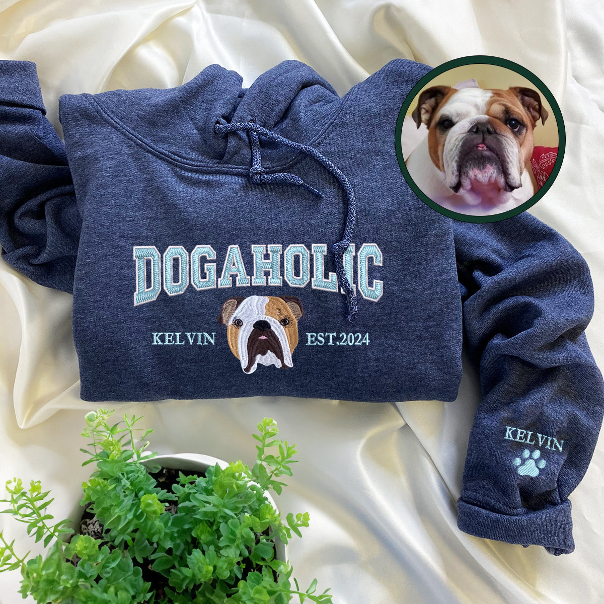 Custom Embroidered Varsity Dogaholic Hoodie