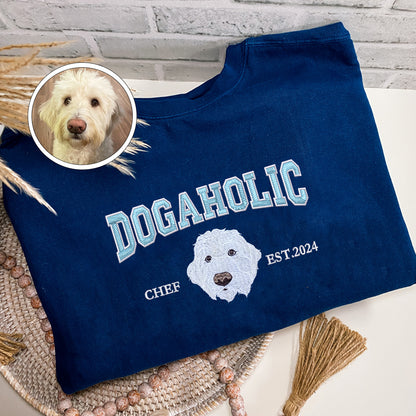 Custom Embroidered Varsity Dogaholic T-Shirt