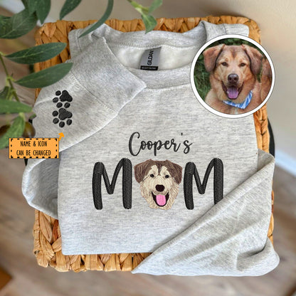 Custom Embroidered Pet Mom with name Sweatshirt