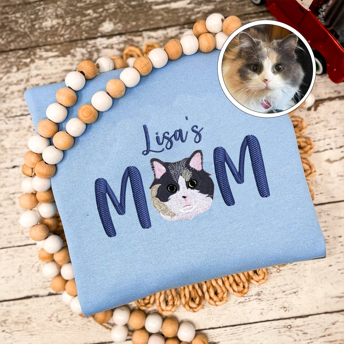 Custom Embroidered Pet Mom with name Sweatshirt