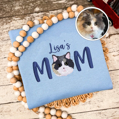 Custom Embroidered Pet Mom with name Sweatshirt