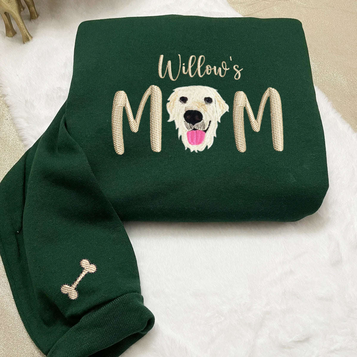 Custom Embroidered Pet Mom with name Sweatshirt