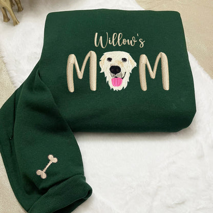 Custom Embroidered Pet Mom with name Sweatshirt
