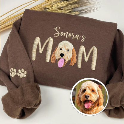 Custom Embroidered Pet Mom with name Sweatshirt