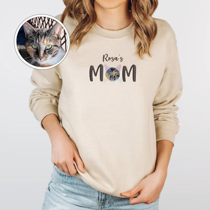 Custom Embroidered Pet Mom with name Sweatshirt