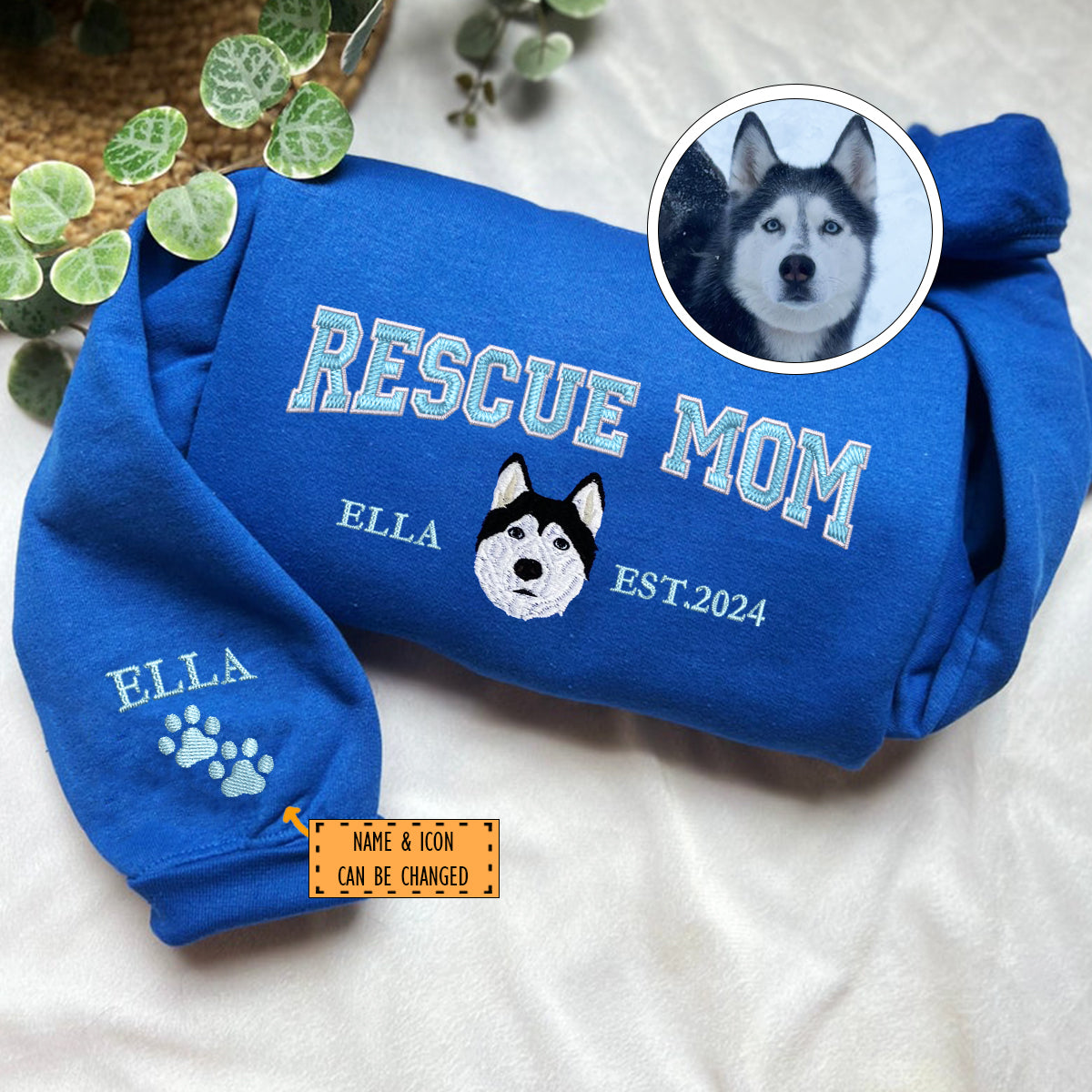 Custom Embroidered Varsity Rescue Mom Hoodie