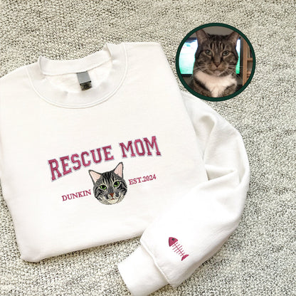 Custom Embroidered Varsity Rescue Mom Sweatshirt