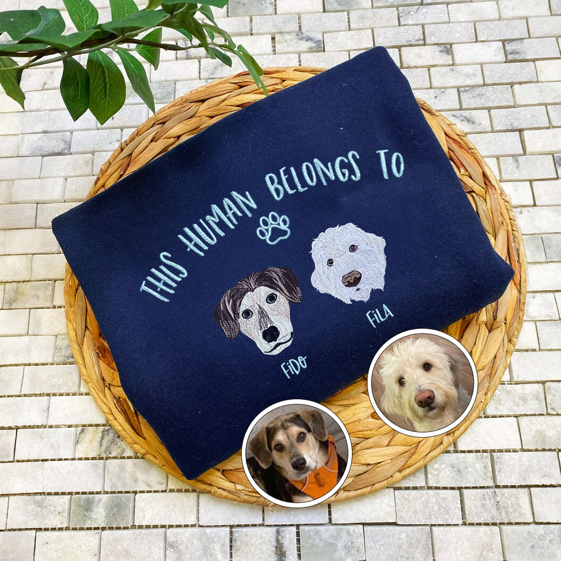 Custom Embroidered This Human Belongs To Sweatshirt