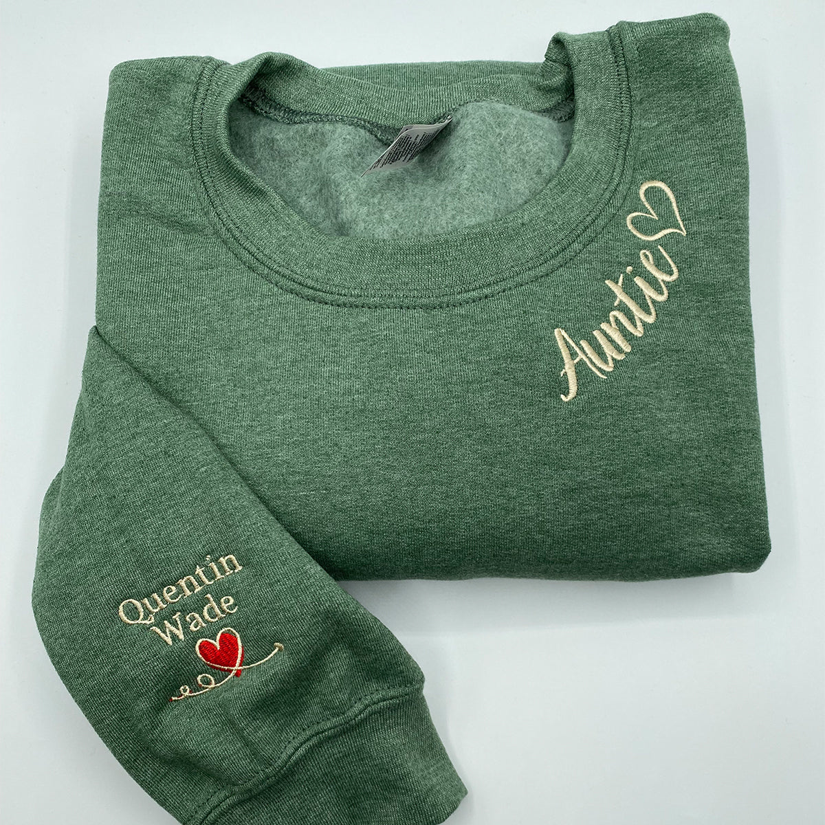 Custom Embroidered Aunt Sweatshirt & Hoodie with Names on Sleeve – Personalized Gift for Aunts