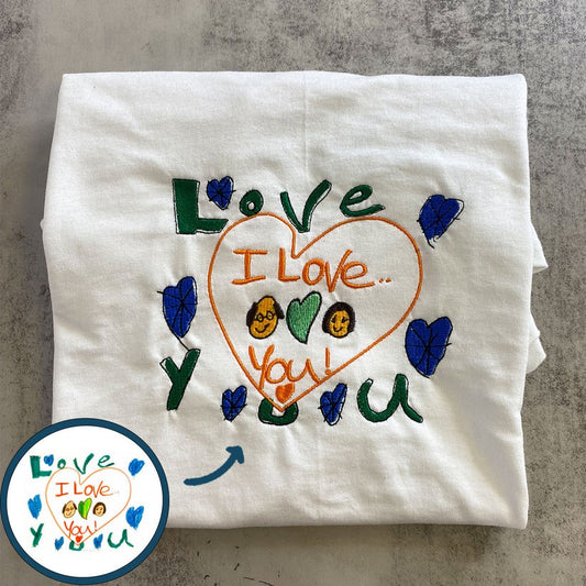 Custom Embroidered Child's Drawing Sweatshirt & Hoodie from Kids Artwork