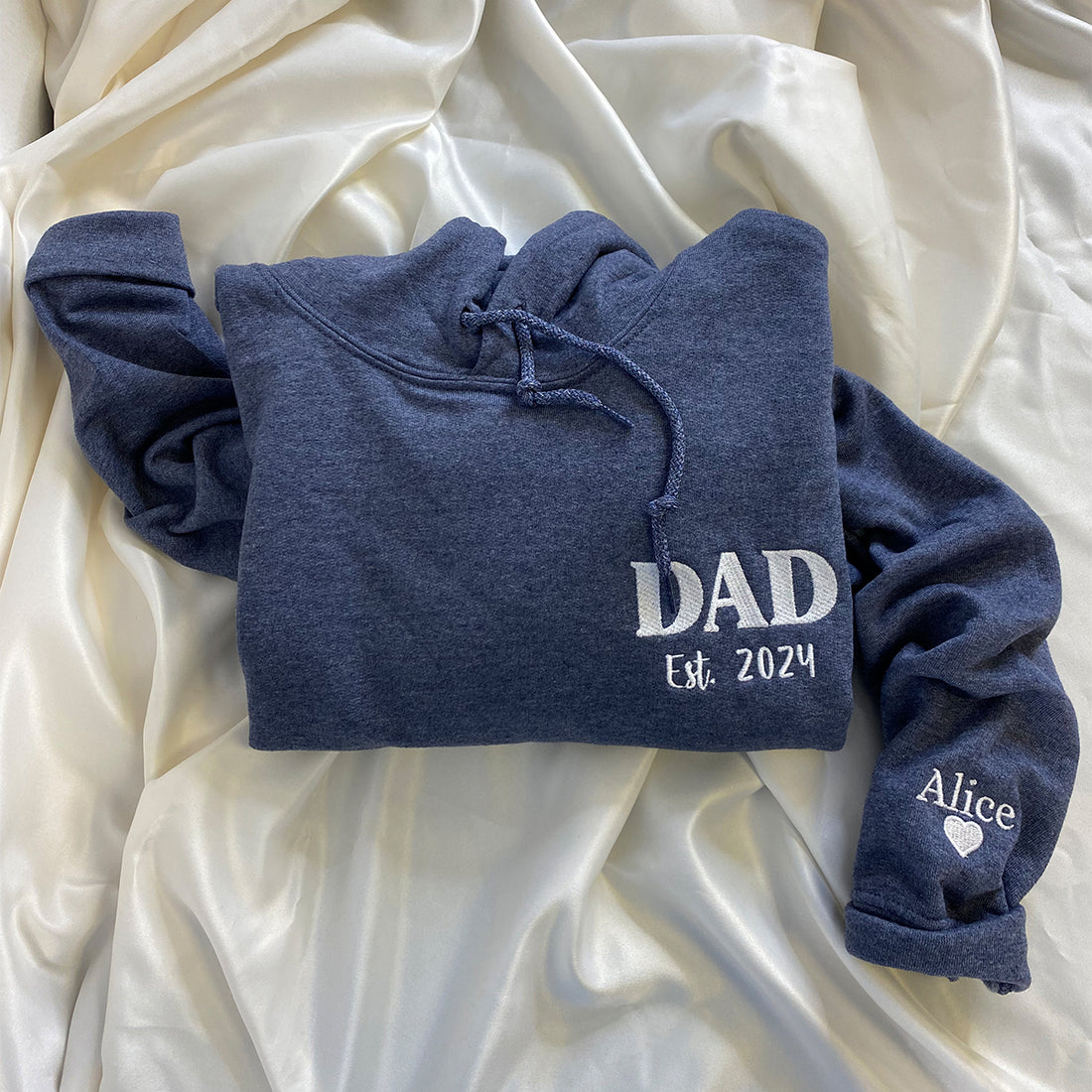 Custom Embroidered Dad Est Years Sweatshirt Hoodie – Personalized Father’s Day Gift