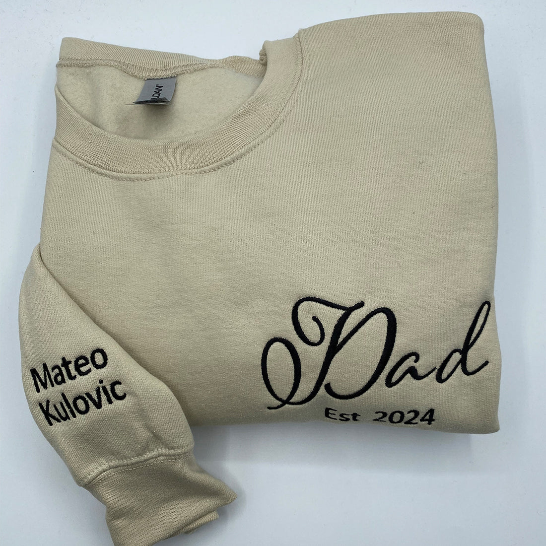 Custom Embroidered Dad Sweatshirt & Hoodie with Est Year – Personalized Gift for Dad