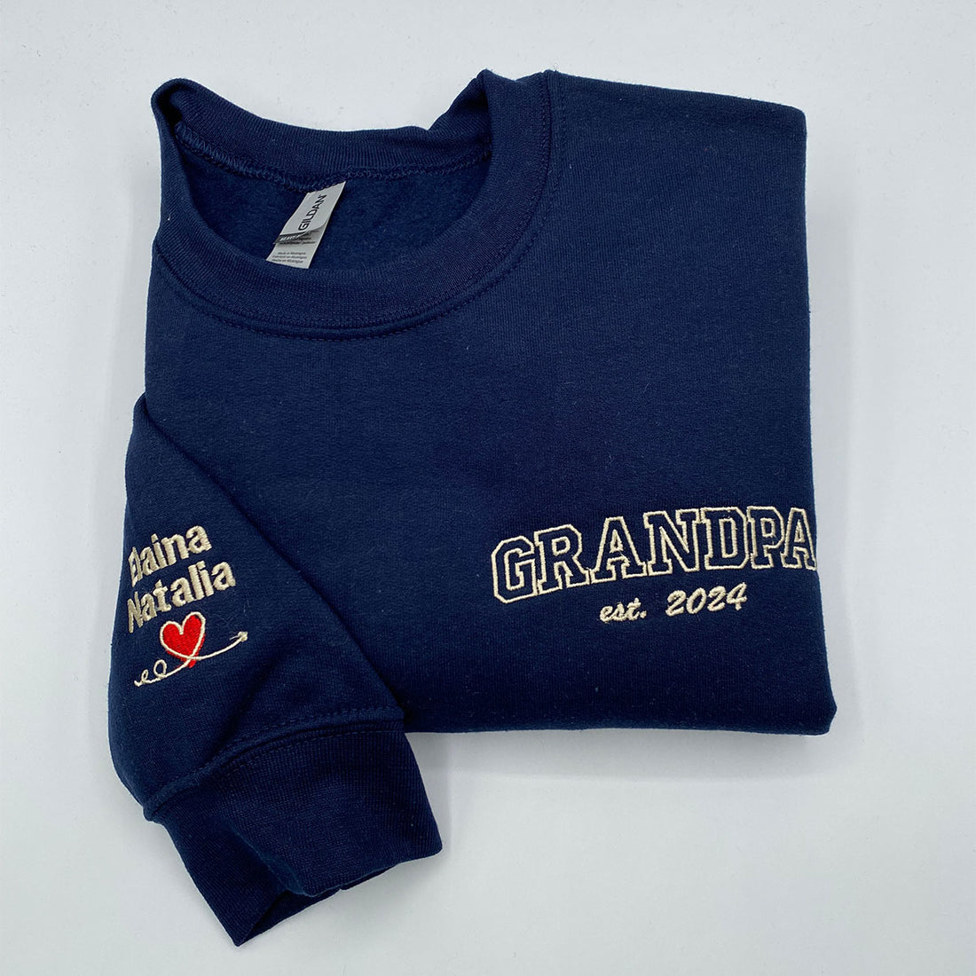 Custom Embroidered Grandpa Sweatshirt & Hoodie with Kid Names & Est Years - Best Father’s Day Gift