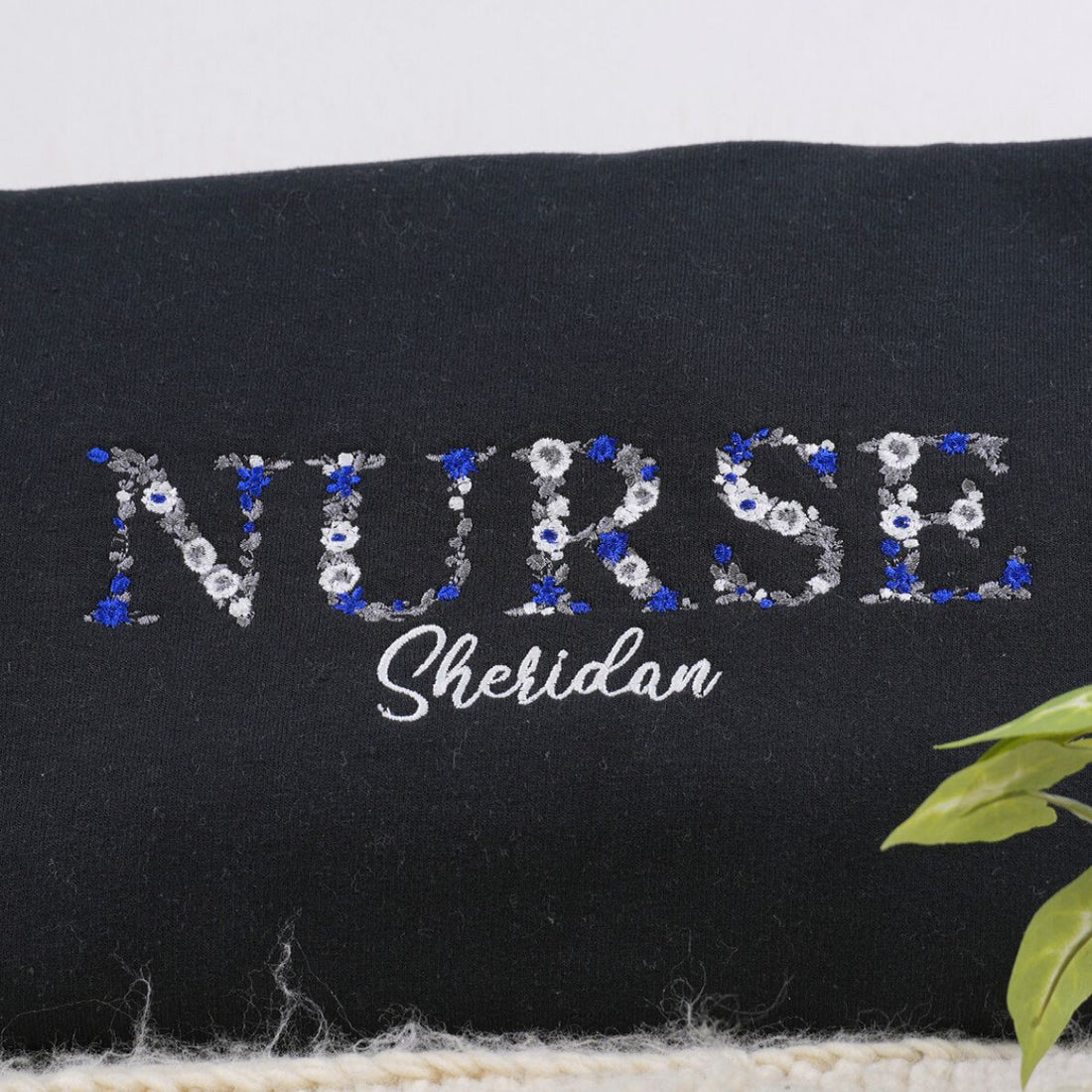 Custom Embroidered Nurse Sweatshirts & Hoodies with Floral Letters