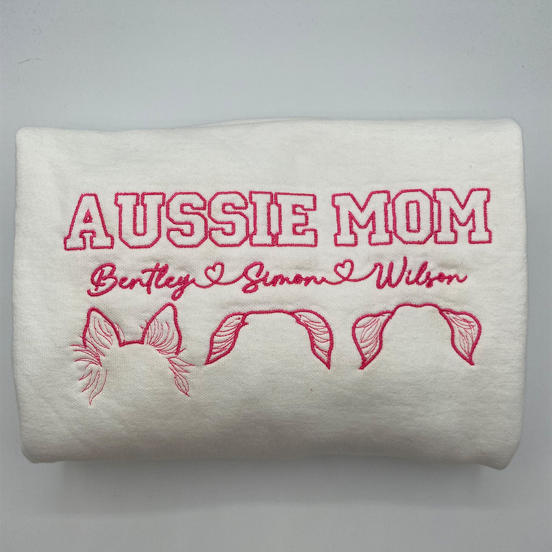 Custom Embroidered Sweatshirt Hoodie with Dog Ears & Name – Unique Pet Lover Gift