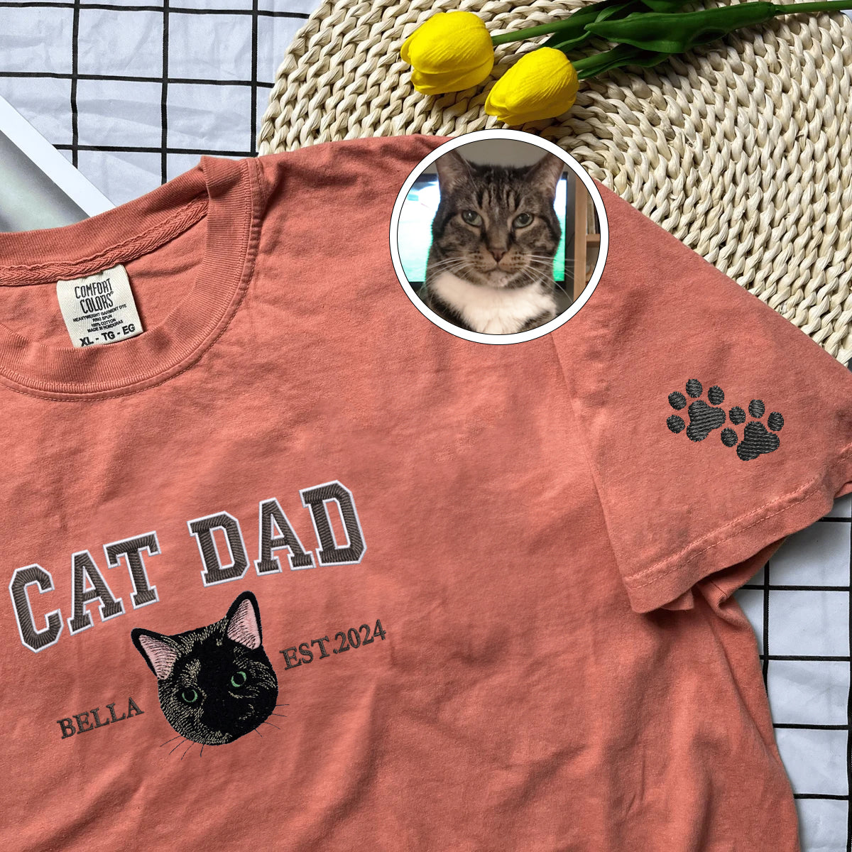 Cat dad orders t shirt