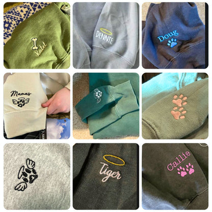 Custom Dog Ear Embroidered Sweatshirt With Dog Name