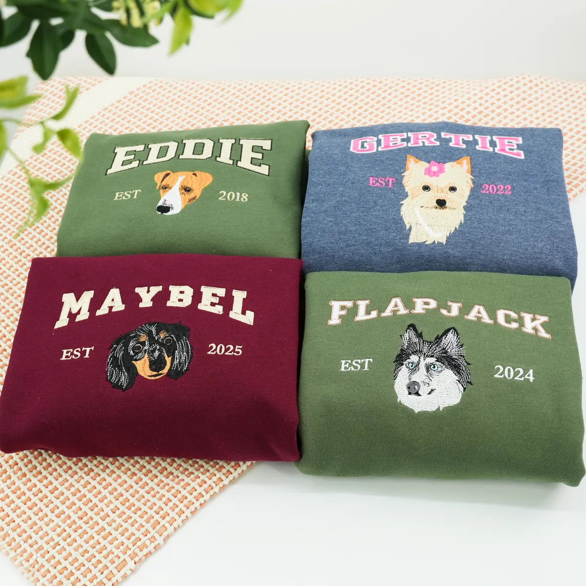 Personalized Varsity Dog Embroidered Hoodie with Dog Name