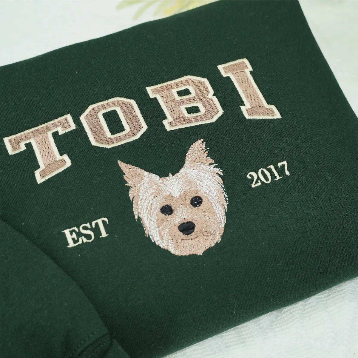 Personalized Varsity Dog Embroidered Hoodie with Dog Name