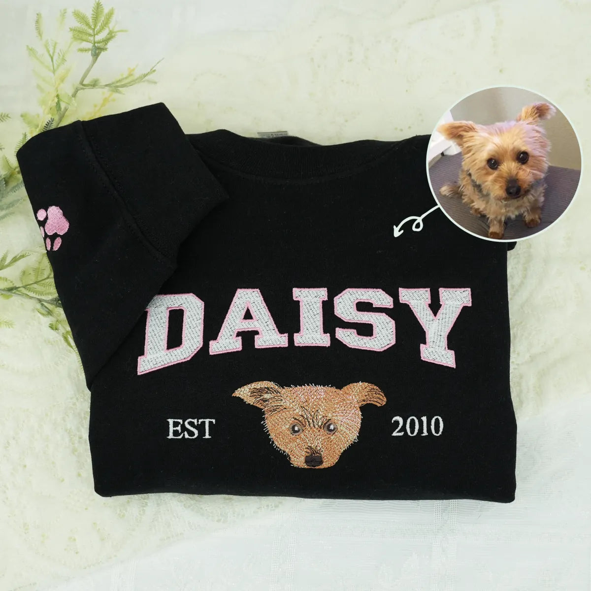 Personalized Varsity Dog Embroidered Hoodie with Dog Name