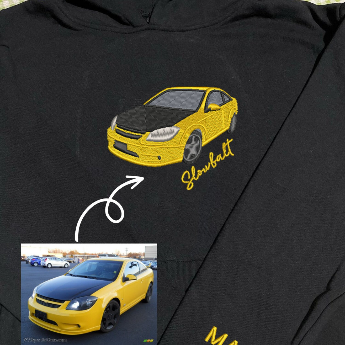 Personalized Car Embroidered Hoodie from Your Photo